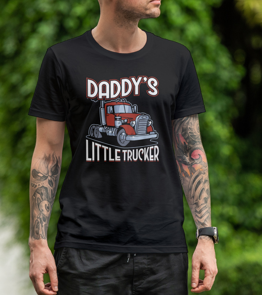 DADDY'S LITTLE TRUCKER Red Truck T-Shirt