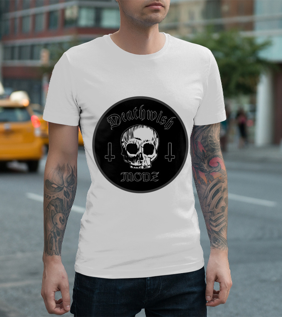 DeathWish Modz Skull with Inverted Crosses T-Shirt