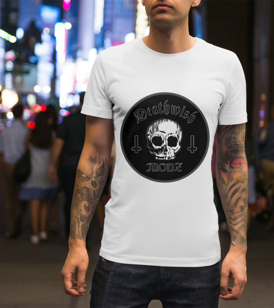 DeathWish Modz Skull With Inverted Crosses T-Shirt