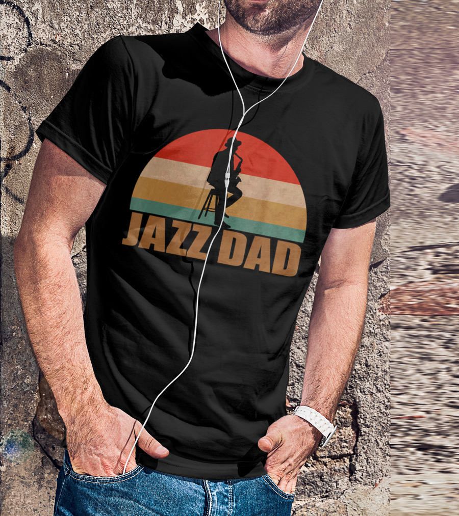 Jazz Dad Retro Vintage Saxophone T-Shirt