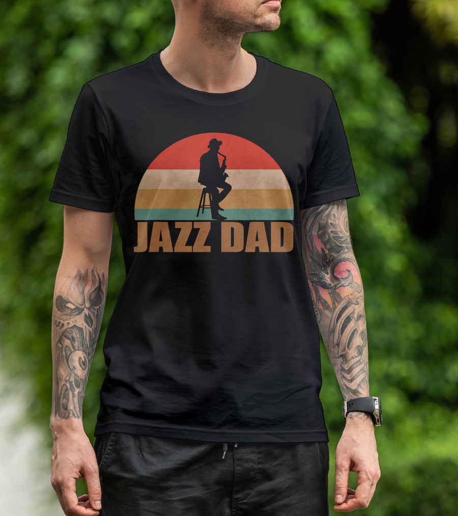 Jazz Dad Retro Vintage Saxophone T-Shirt