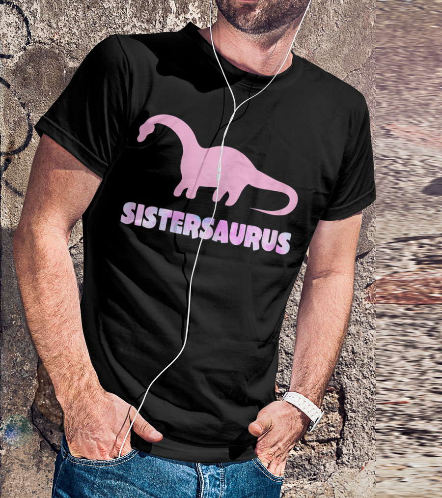 Sistersaurus Dinosaur Silhouette In T-Shirt