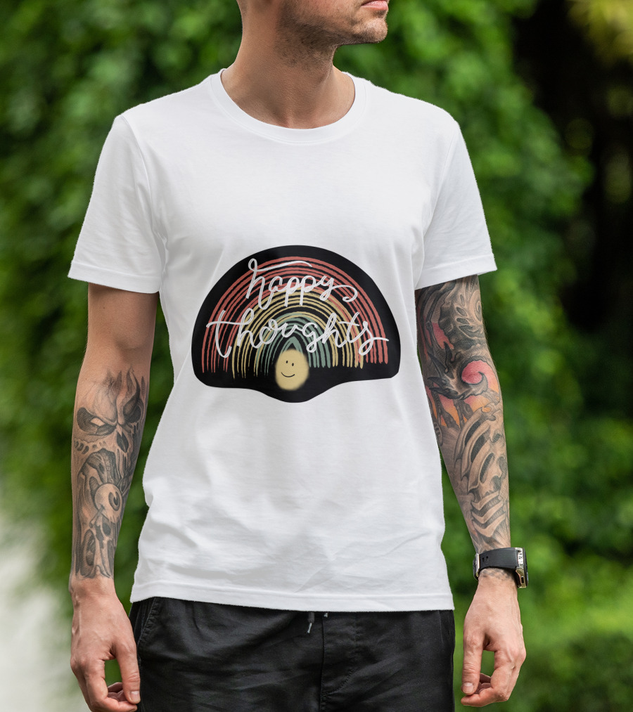 Happy Thoughts Rainbow Smiley Face T-Shirt