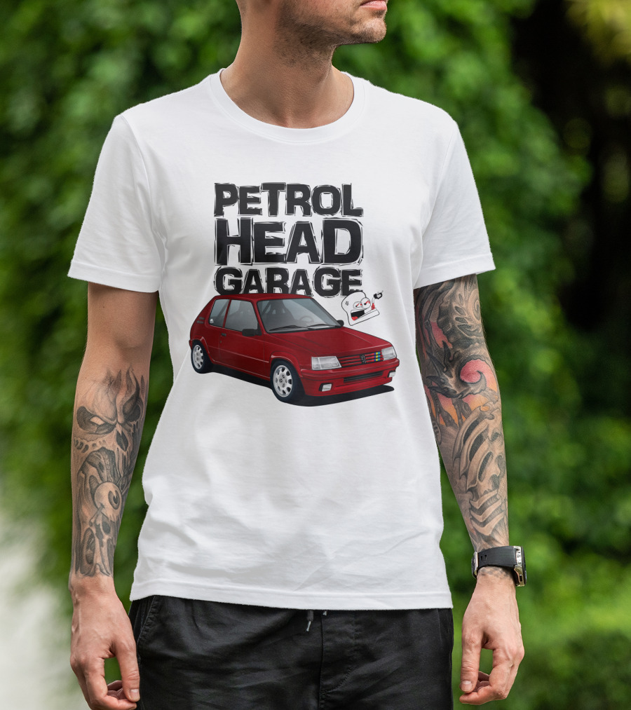 Petrol Head Garage Peugeot 205 RFS Car Enthusiast T-Shirt