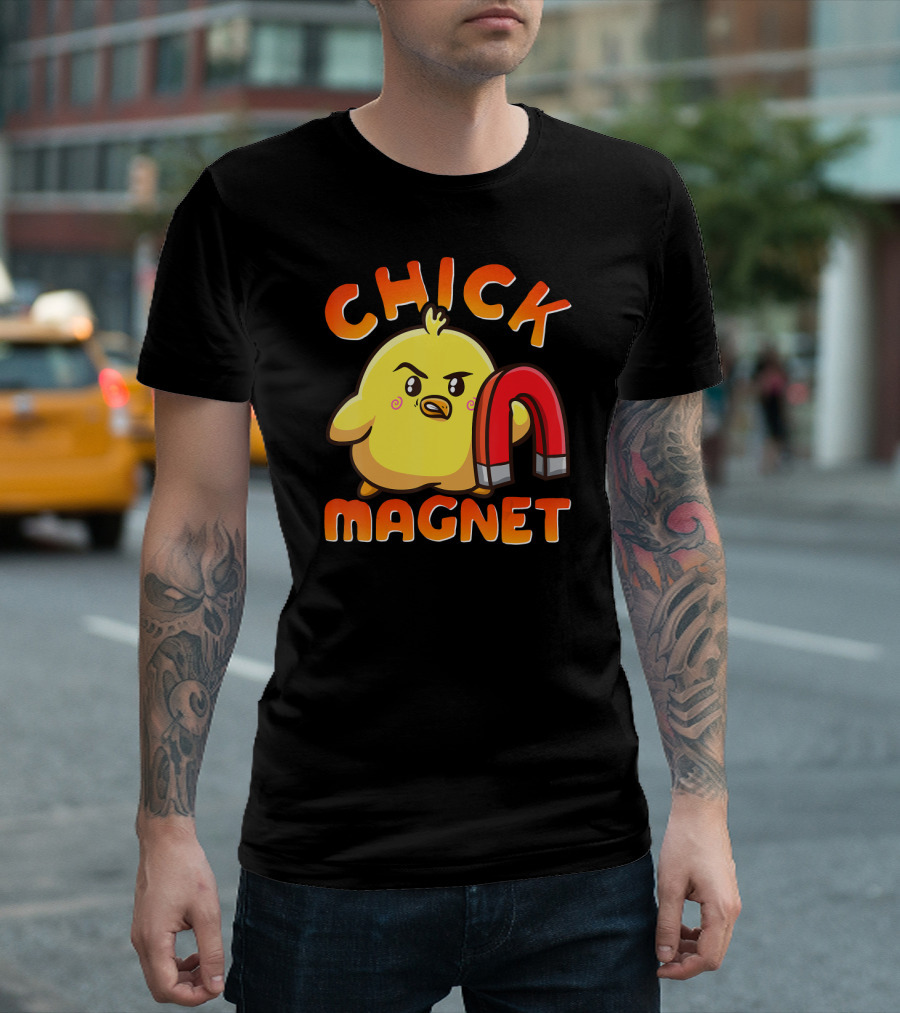 Chick Magnet Costume Magnetic Little Chicken With Red Magnet T-Shirt