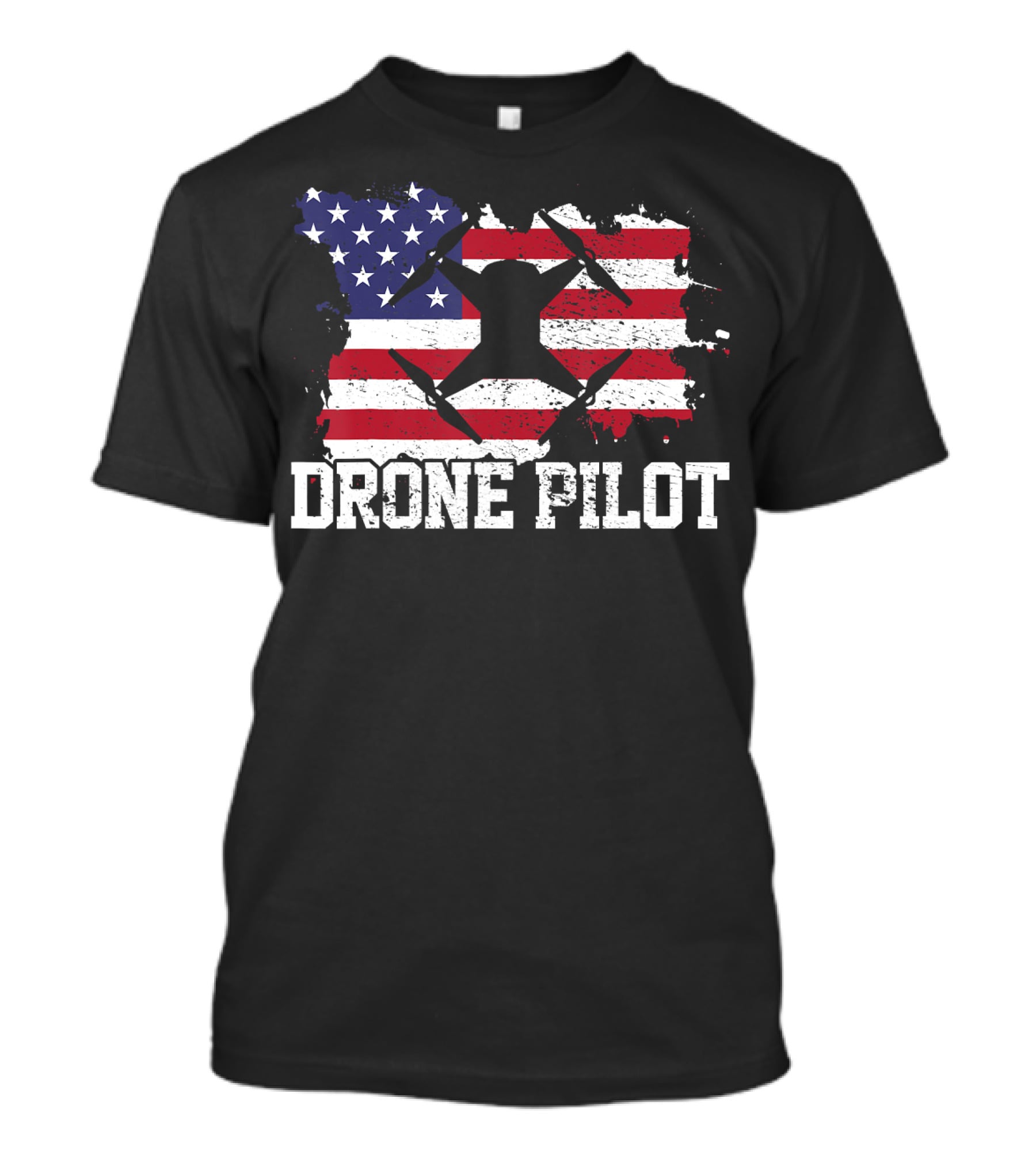 Drone Pilot American Flag USA T-Shirt
