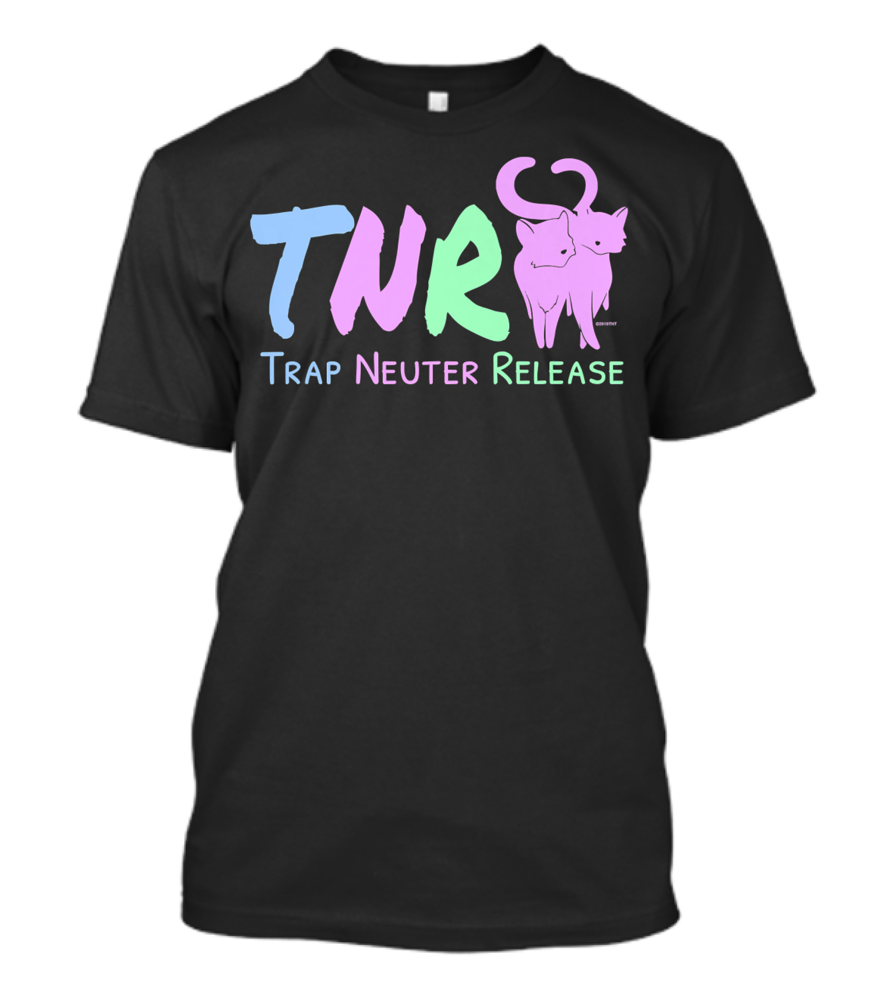 TNR Trap Neuter Release Feral Cat Lover Pastel Cats T-Shirt