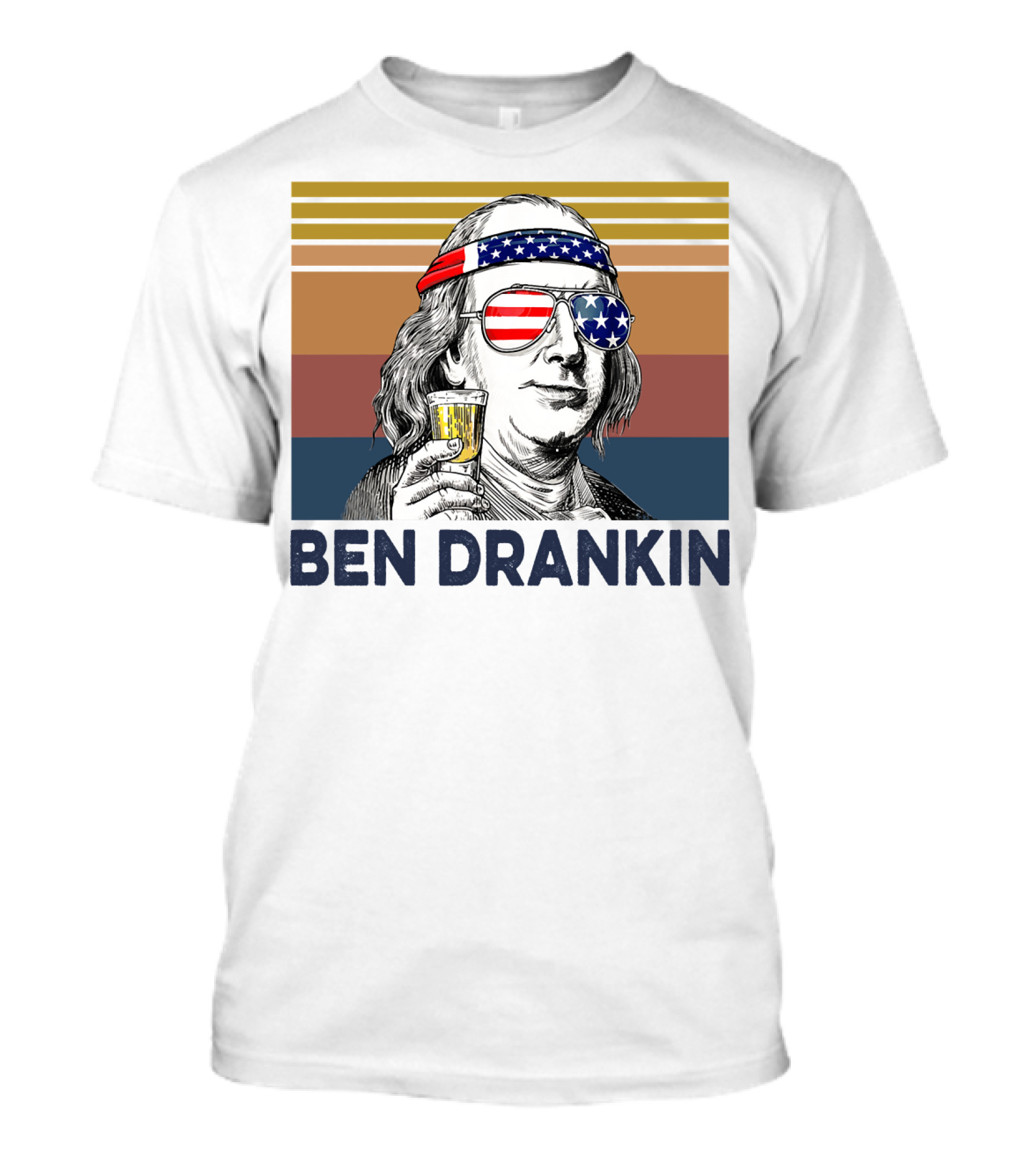 Ben Drankin Vintage USA Patriotic Beer T-Shirt