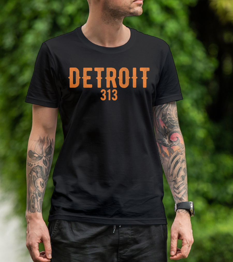 Detroit 313 Retro Motor City T-Shirt