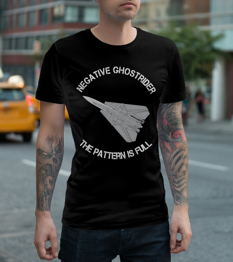 Negative Ghost Rider The Pattern Is Full Jet Airplane T-Shirt