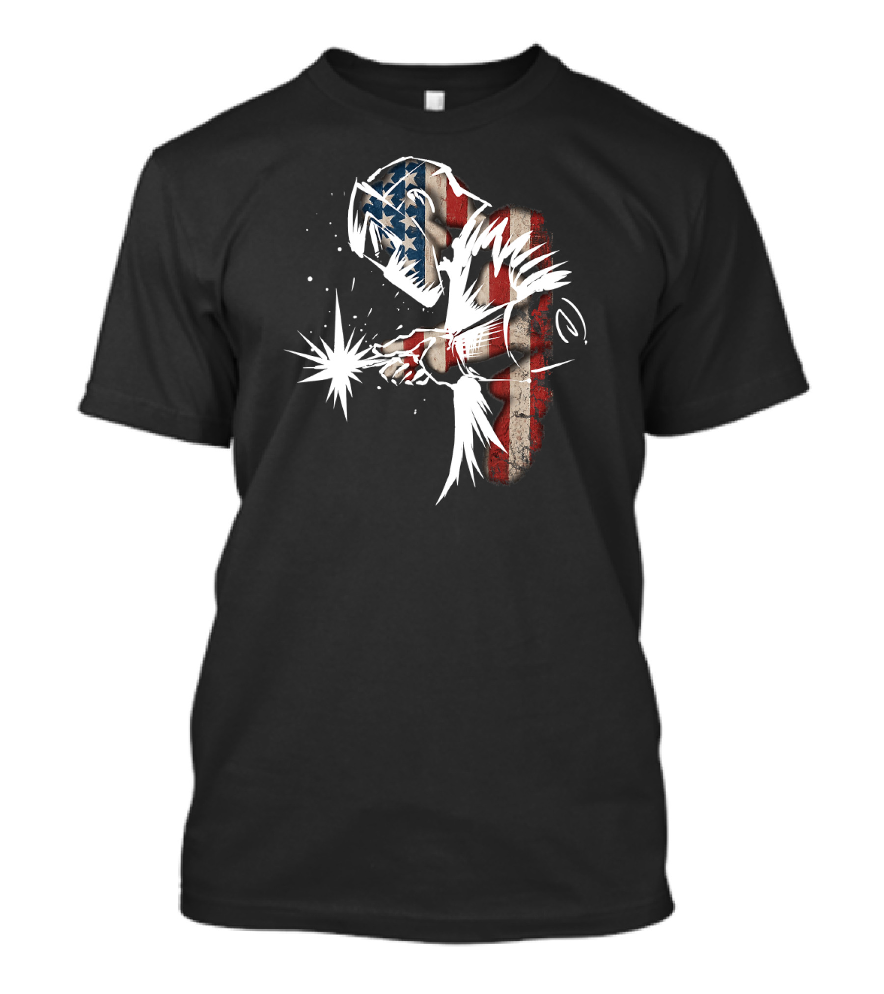 Welder In American Flag Colors With USA Patriotic Flair T-Shirt