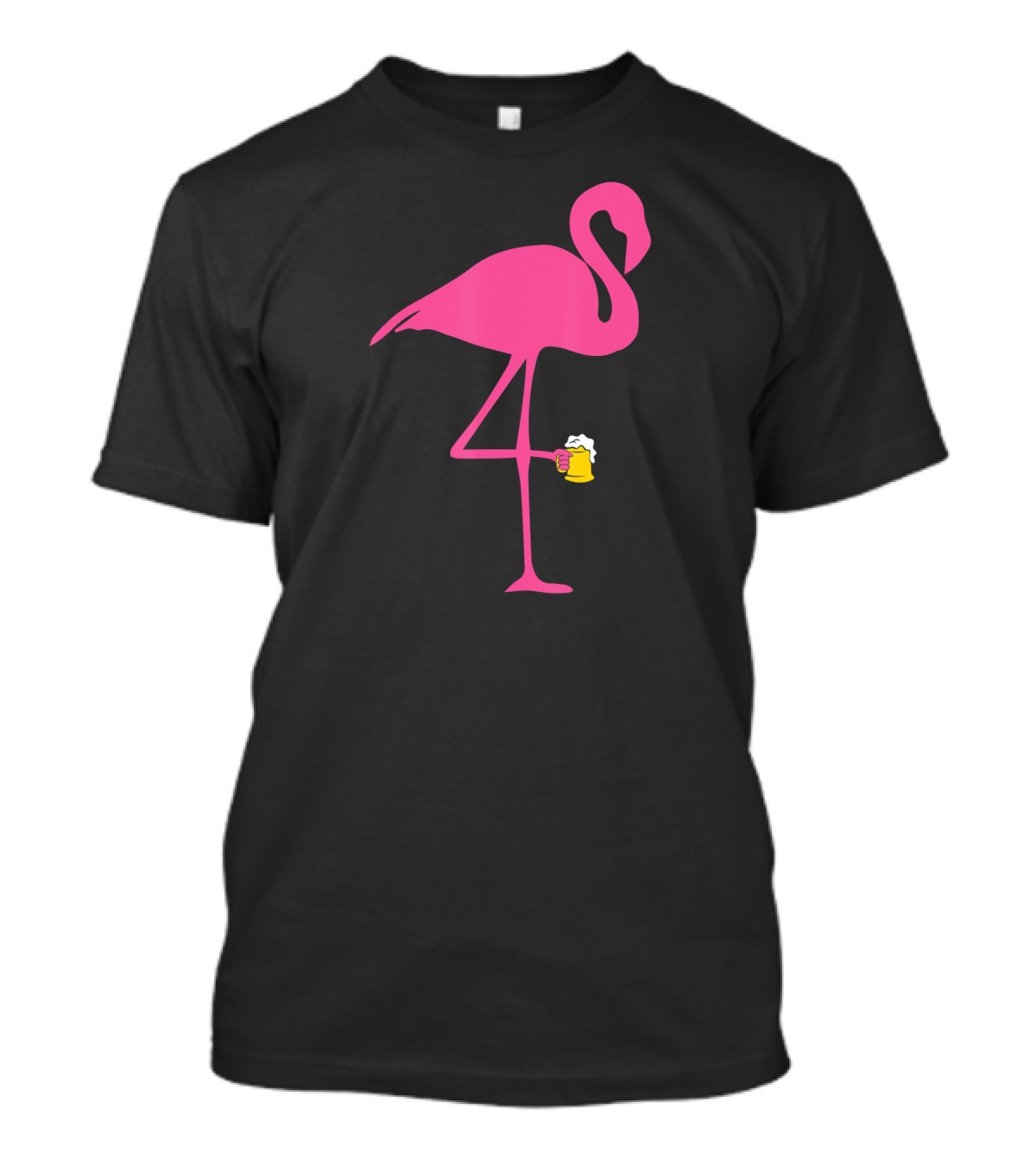 Flamingo Holding Beer Mug Lover T-Shirt