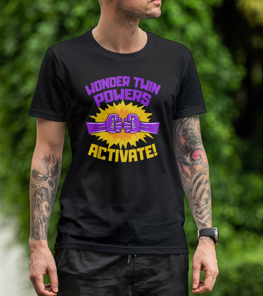 Wonder Twin Powers Activate Fist Bump Explosion T-Shirt