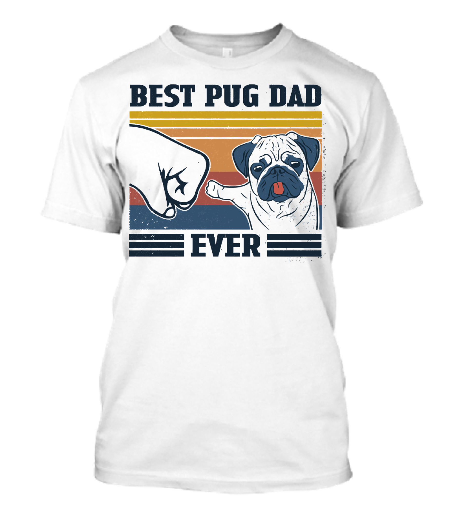 Best Pug Dad Ever Retro Fist Bump T-Shirt
