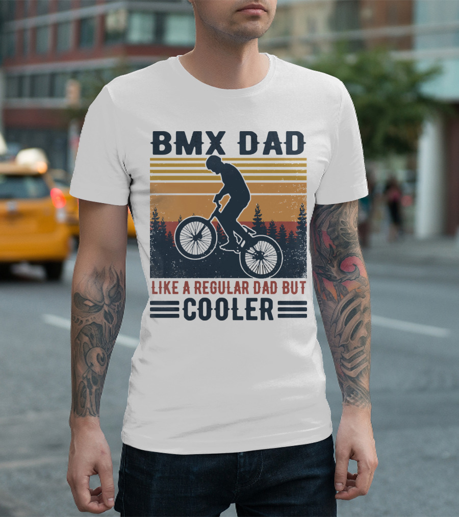 BMX Dad Like a Regular Dad But Cooler Retro Forest T-Shirt