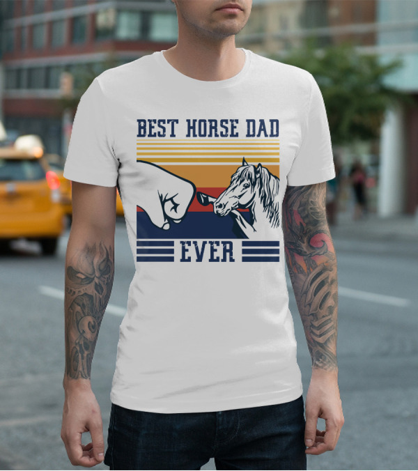 Best Horse Dad Ever Fist Bump Vintage Father T-Shirt