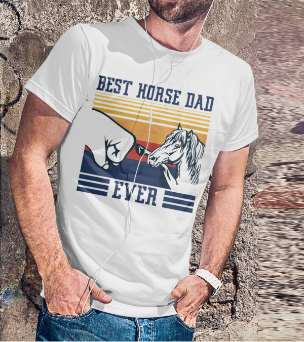 Best Horse Dad Ever Fist Bump Vintage Father T-Shirt