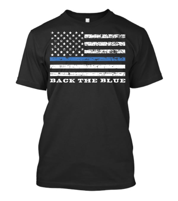 Back The Blue American Flag Police Support T-Shirt