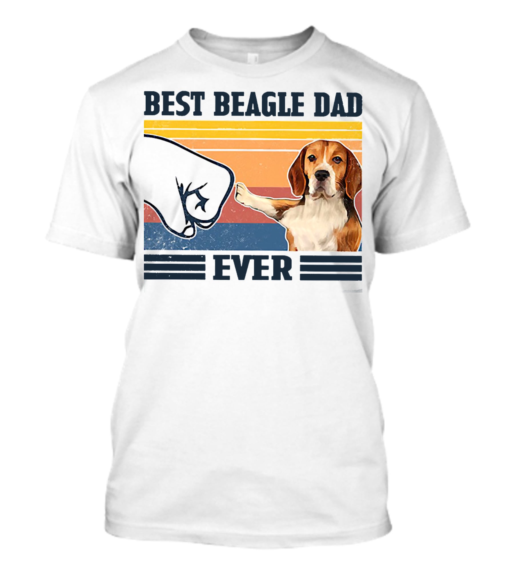 Best Beagle Dad Ever Vintage Fist Bump T-Shirt