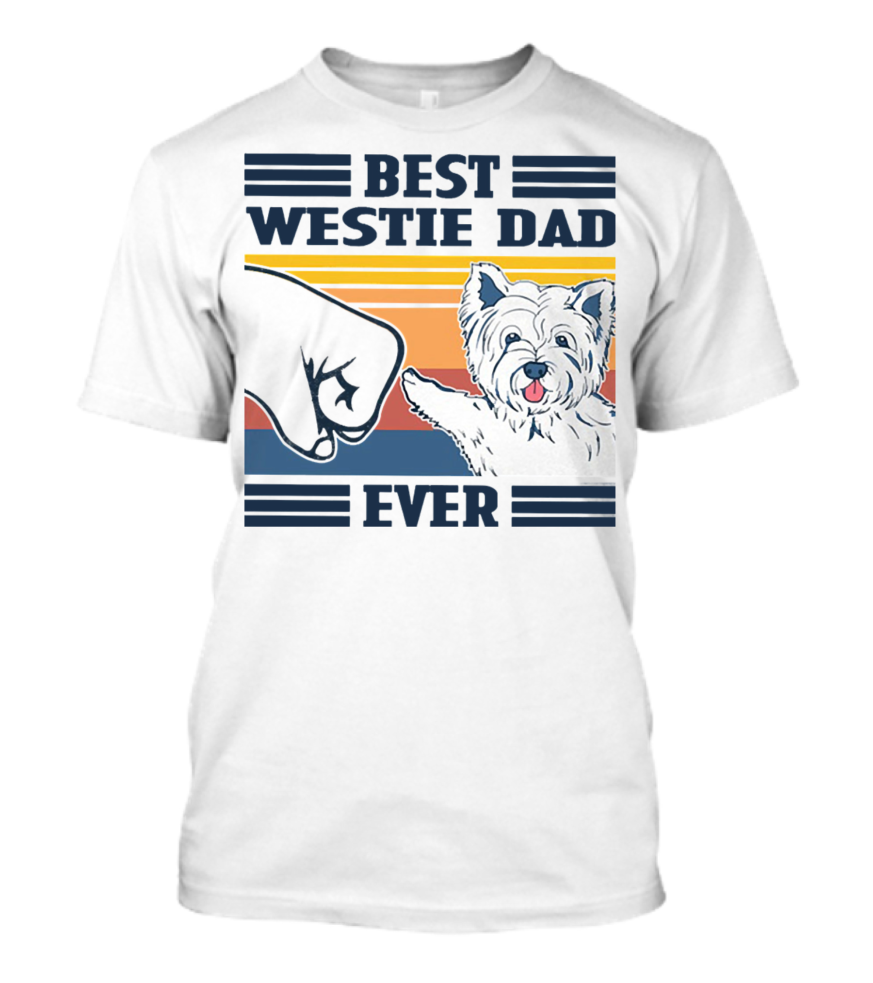 Best Westie Dad Ever Vintage Retro Fist Bump Westie Dog T-Shirt