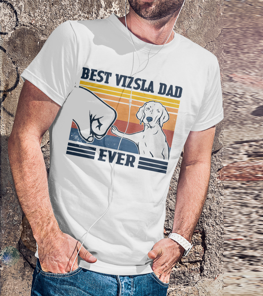 Best Vizsla Dad Ever Vintage Fist Bump T-Shirt