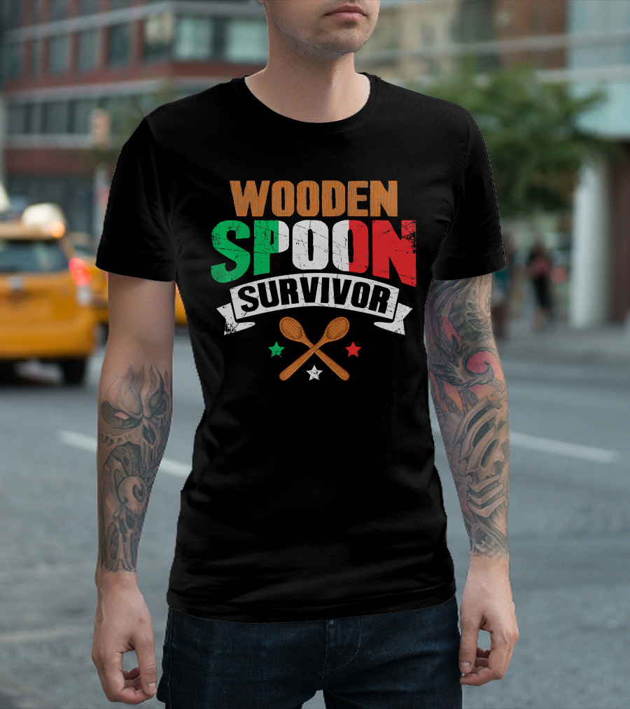 Wooden Spoon Survivor Italian Chef Kitchen Inspiration T-Shirt