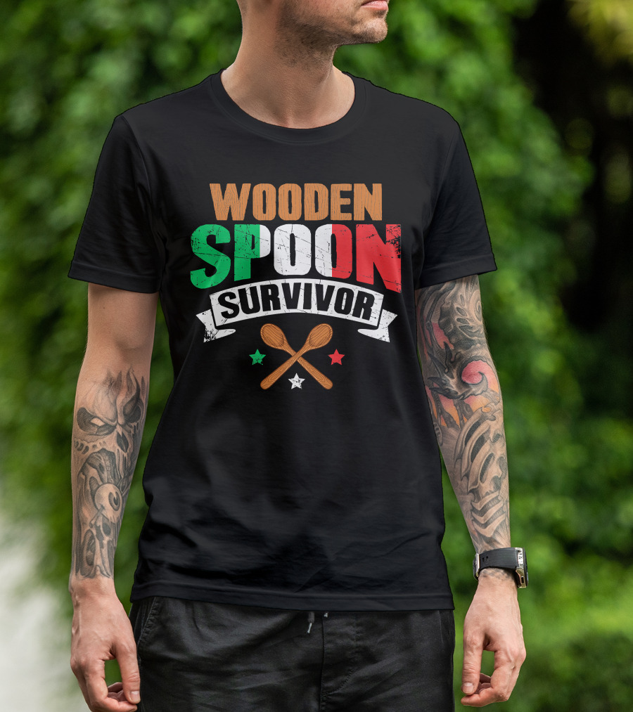 Wooden Spoon Survivor Italian Chef Kitchen Inspiration T-Shirt