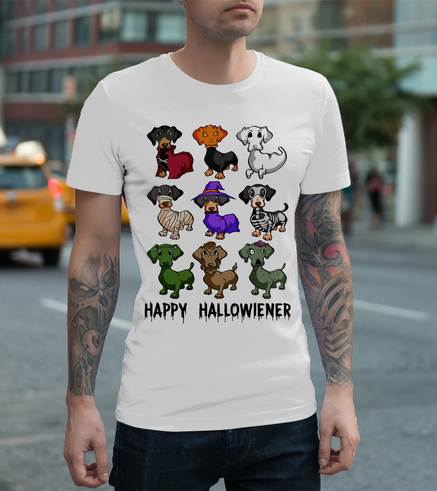 Happy Hallowiener Dachshund Costume Fun Halloween Dogs T-Shirt