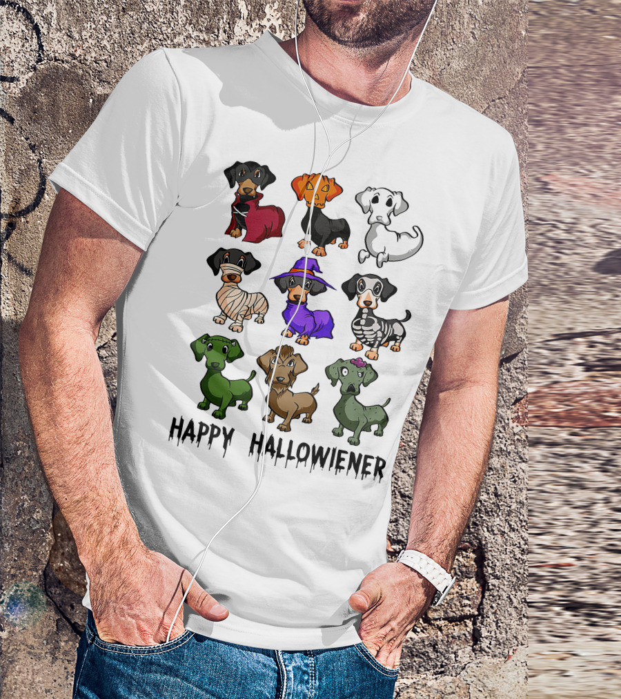 Happy Hallowiener Dachshund Costume Fun Halloween Dogs T-Shirt