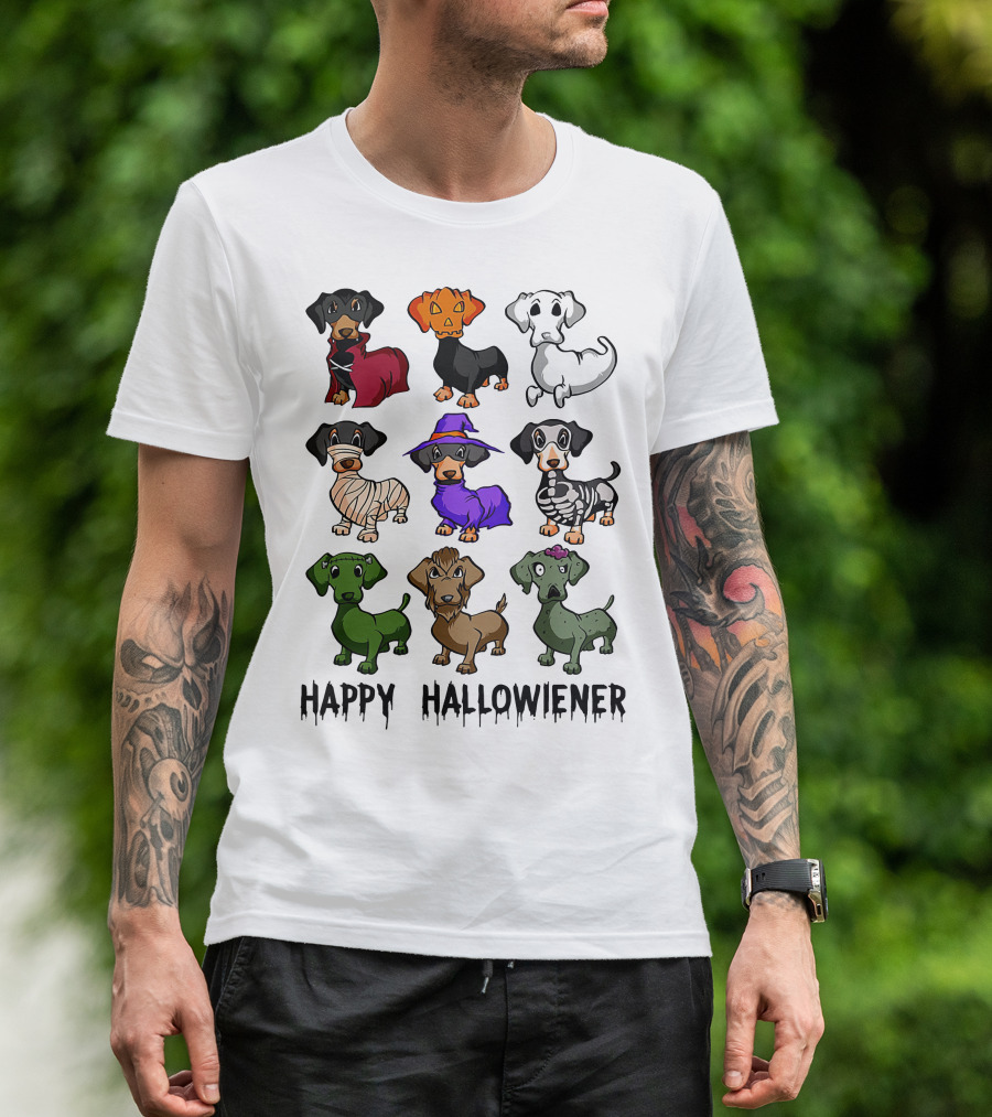 Happy Hallowiener Dachshund Costume Fun Halloween Dogs T-Shirt