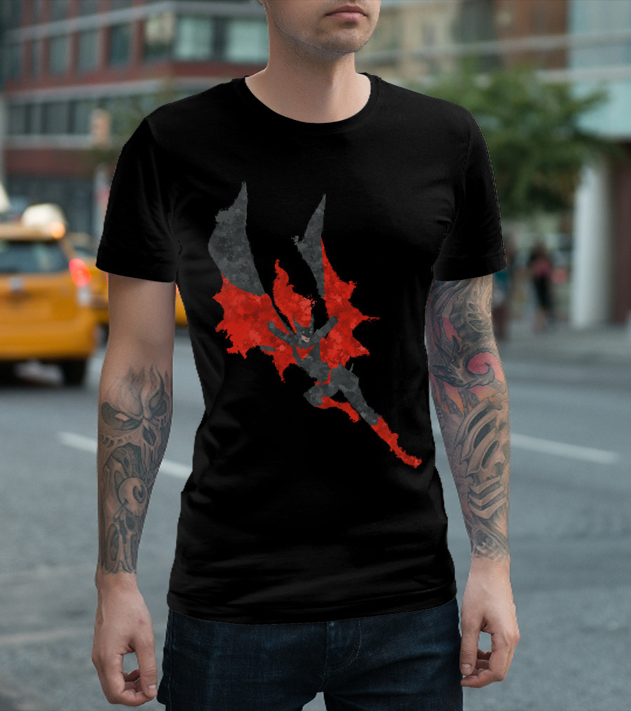 Batwoman Red and Black Silhouette Dynamic Action Pose T-Shirt