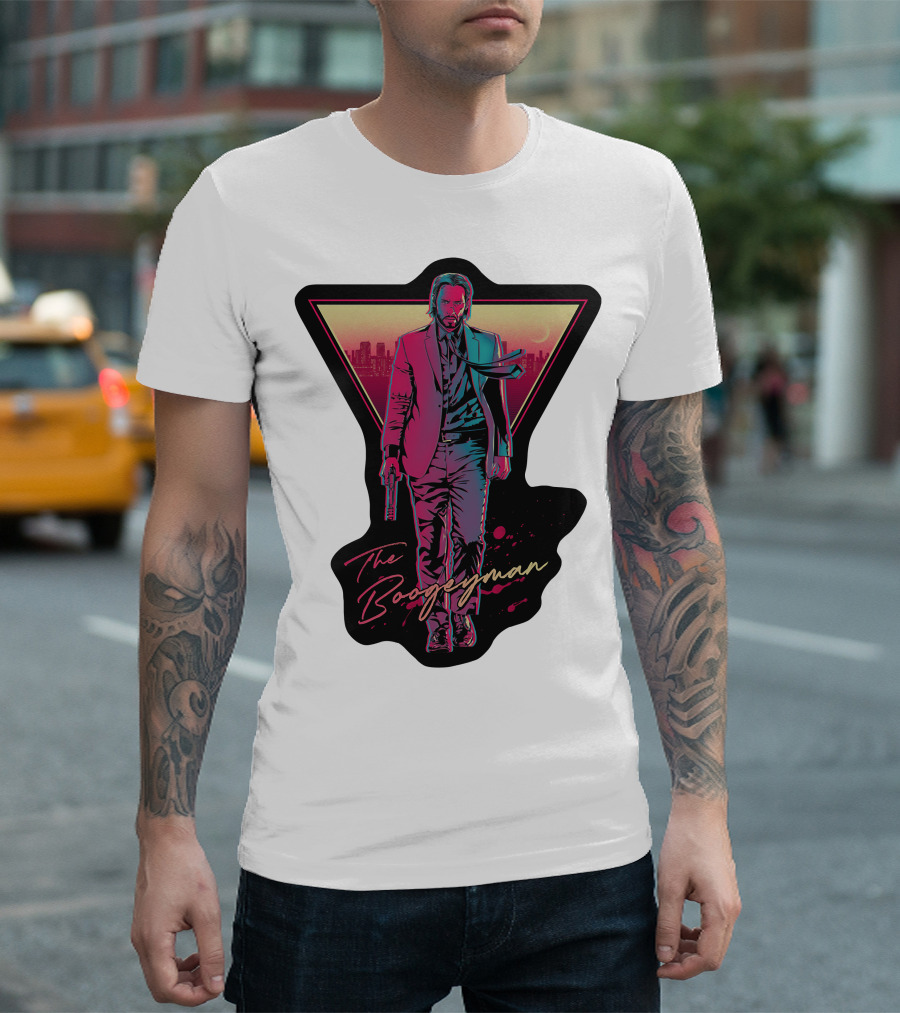 Keanu Reeves The Boogeyman Neon Cityscape T-Shirt
