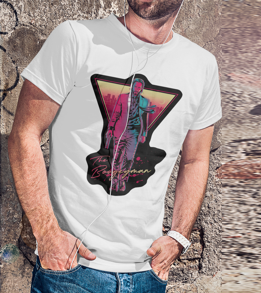 Keanu Reeves The Boogeyman Neon Cityscape T-Shirt
