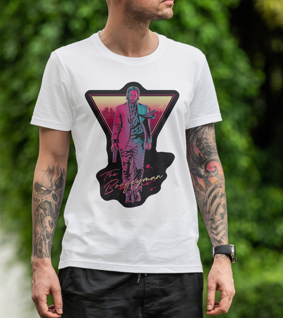 Keanu Reeves The Boogeyman Neon Cityscape T-Shirt