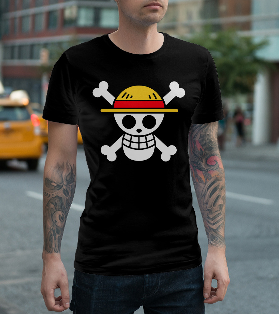 One Piece Jolly Roger Luffy Straw Hat Pirates Anime T-Shirt