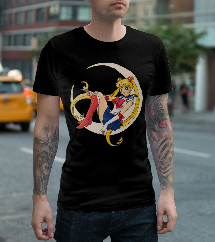 Sailor Moon Crescent Wand and Moon T-Shirt