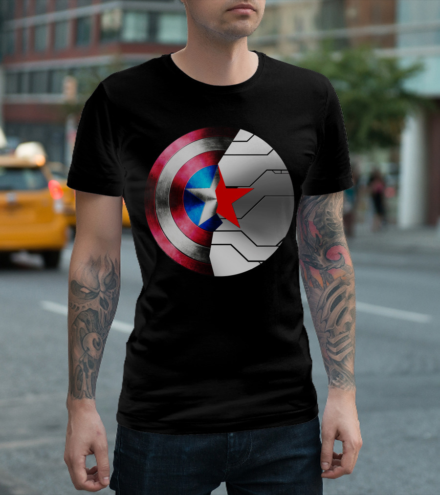 Captain America Winter Soldier Shield Buck Rogers Star T-Shirt
