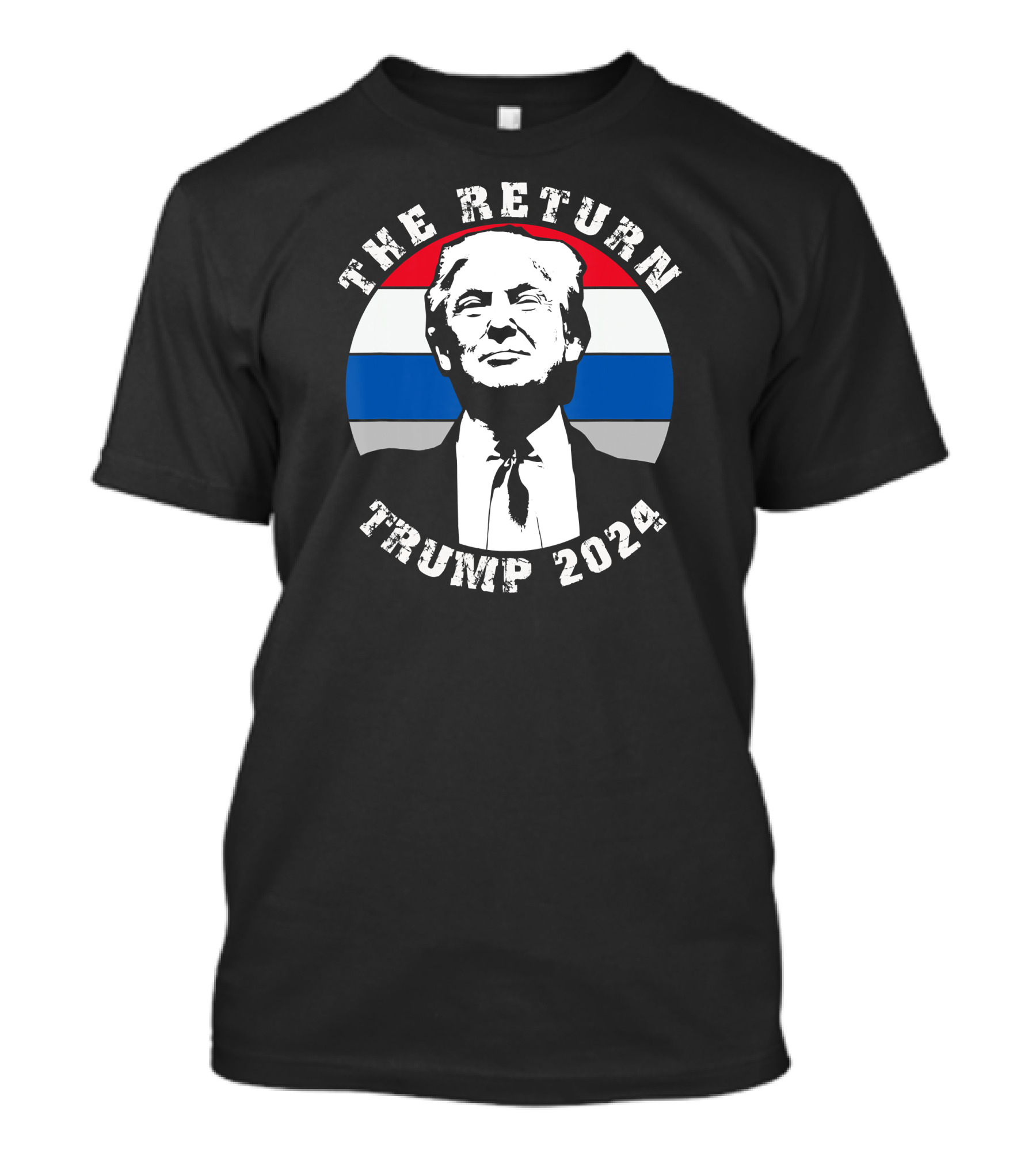 The Return Trump 2024 American Flag Background T-Shirt