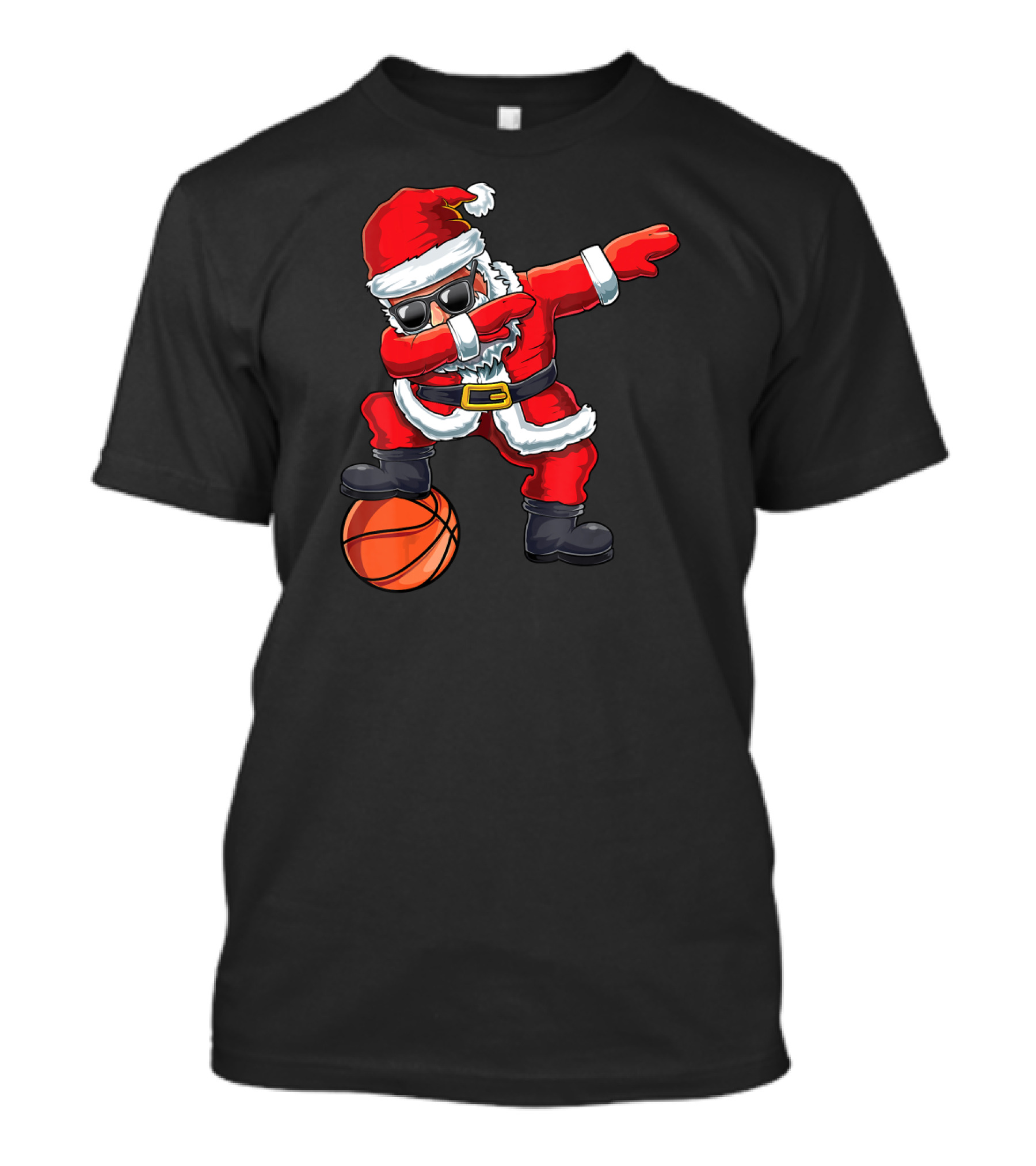 Christmas Santa Dabbing On Basketball Court Holiday Fun T-Shirt