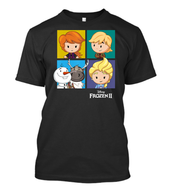 Disney Frozen 2 Chibi Character Panels Elsa Anna Olaf Kristoff Sven T-Shirt