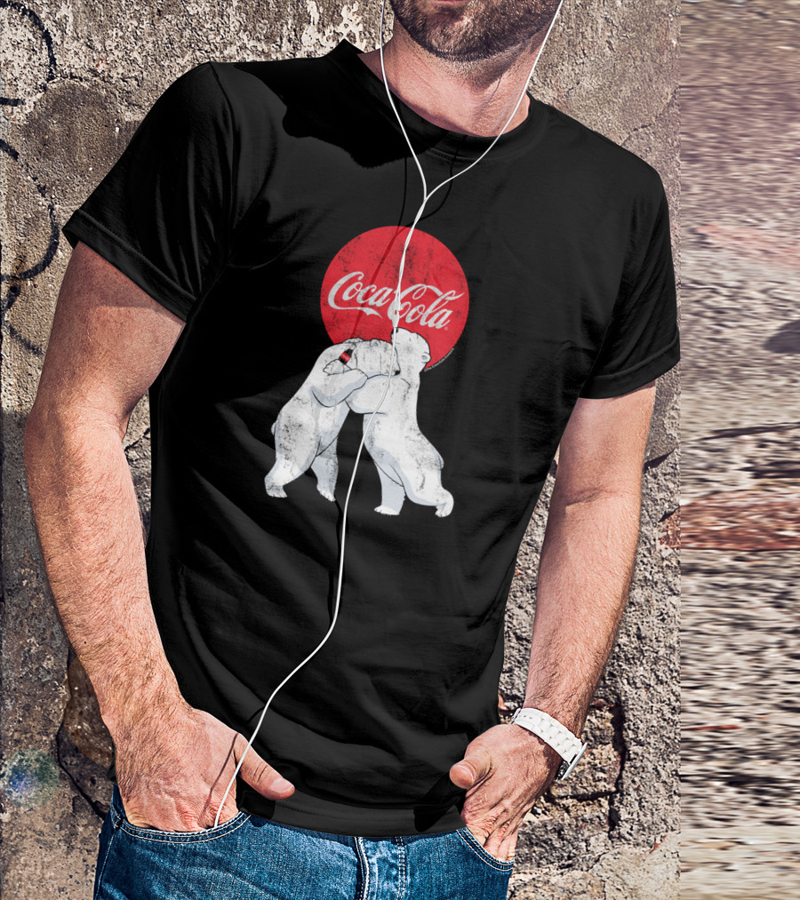 Coca Cola Christmas Polar Bears Embrace Classic T-Shirt