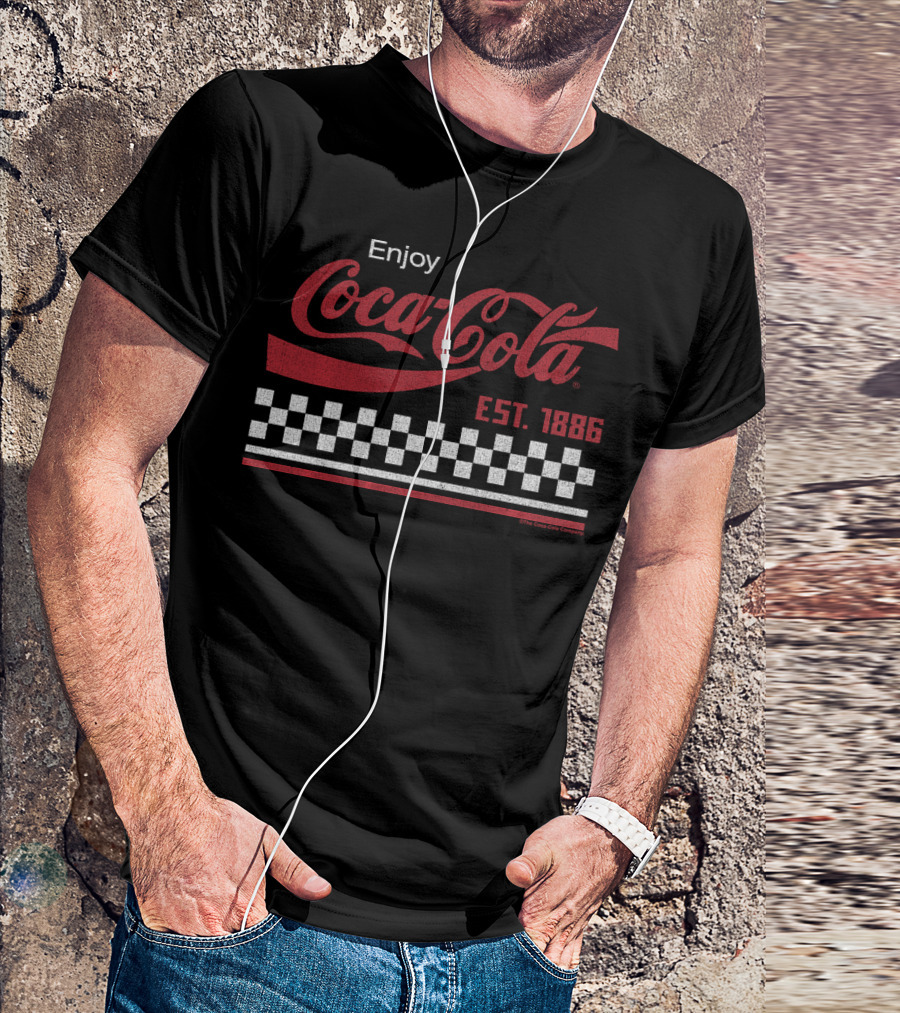 Enjoy Coca Cola Est. 1886 Checkerboard T-Shirt