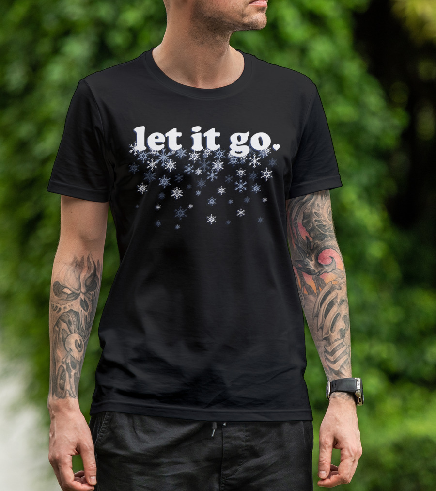 Let It Go Snowfall Text Disney Frozen T-Shirt