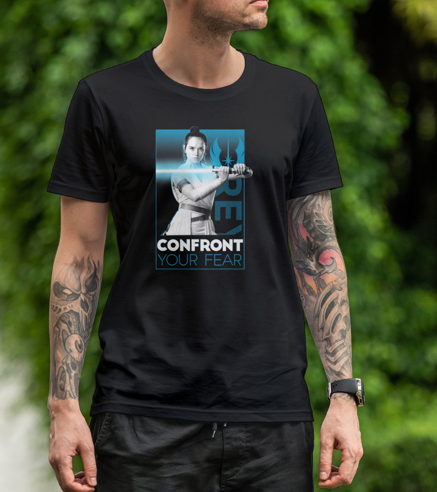 Star Wars The Rise Of Skywalker Rey Confront Your Fear Jedi T-Shirt