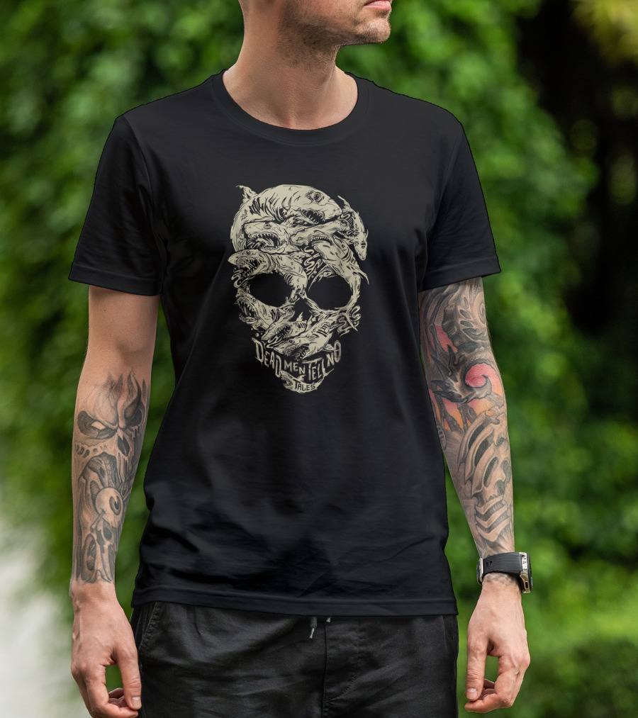 Dead Men Tell No Tales Disney Pirates Shark Skull T-Shirt