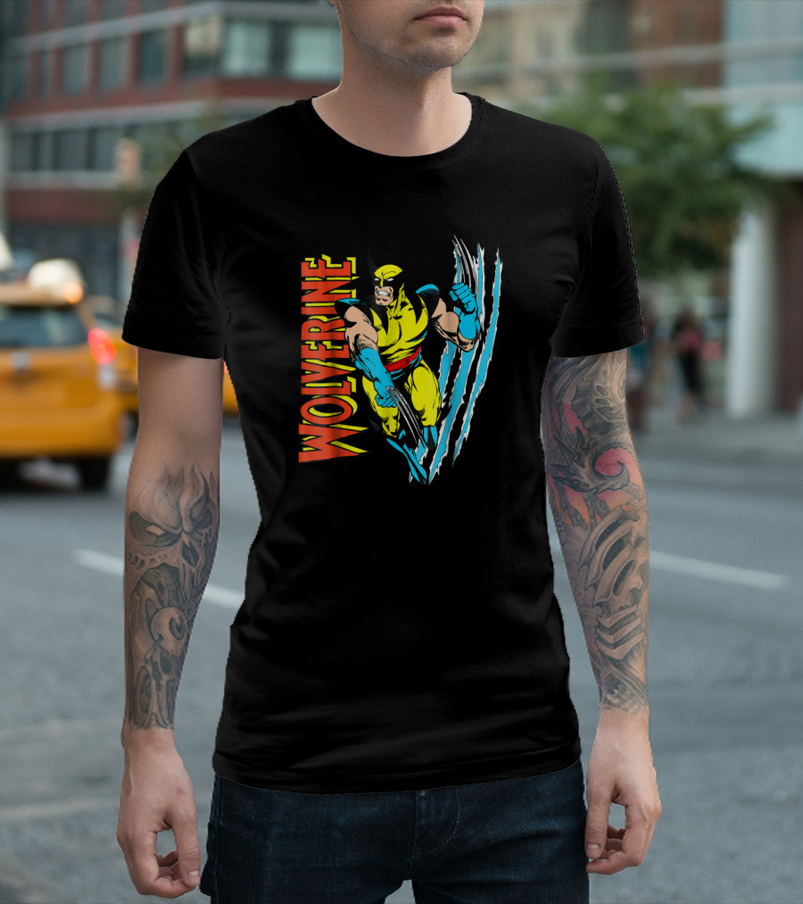Wolverine X Men Vintage Claw Slice Marvel T-Shirt