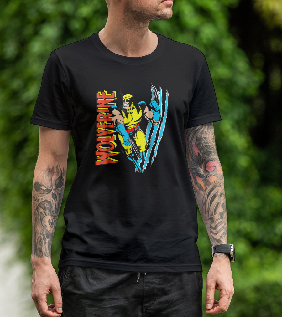Wolverine X Men Vintage Claw Slice Marvel T-Shirt