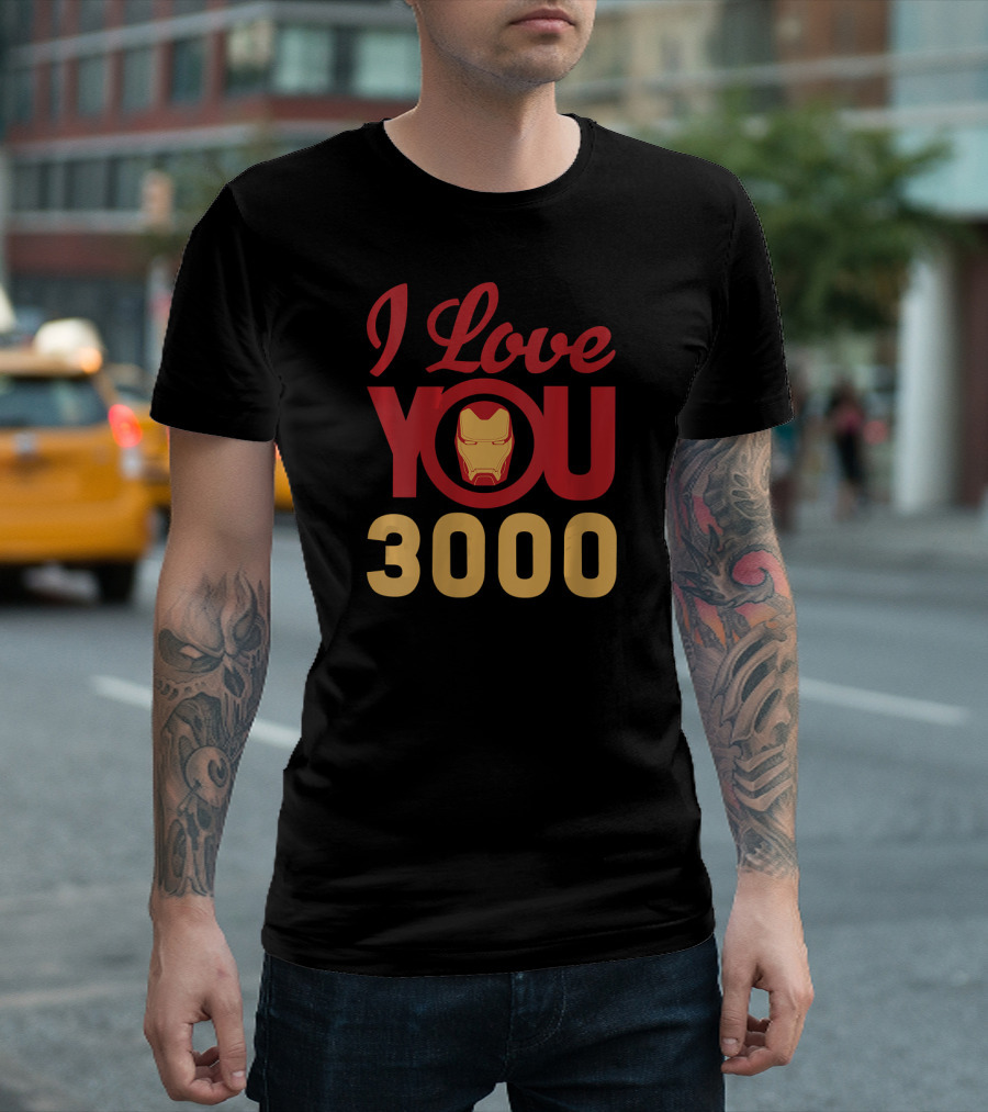 Marvel Avengers Endgame Iron Man I Love You 3000 Helmet T-Shirt