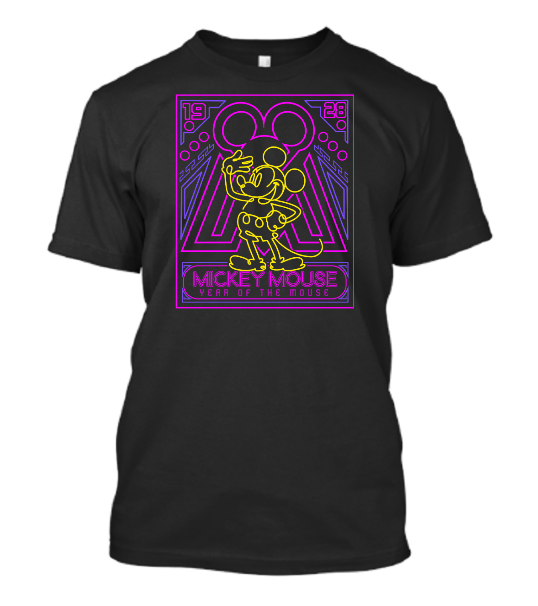 Mickey Mouse Neon 1928 Year Of The Mouse T-Shirt