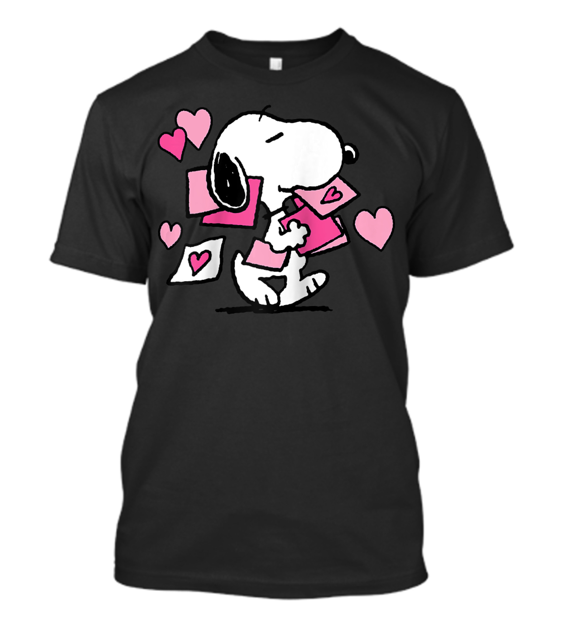 Peanuts Valentines Snoopy Carrying Hearts And Envelopes T-Shirt